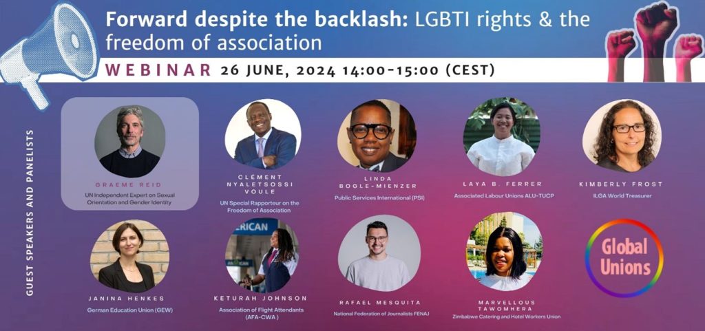 Featured image for - Council of Global Unions: UN expert links LGBTI rights with the freedom of association