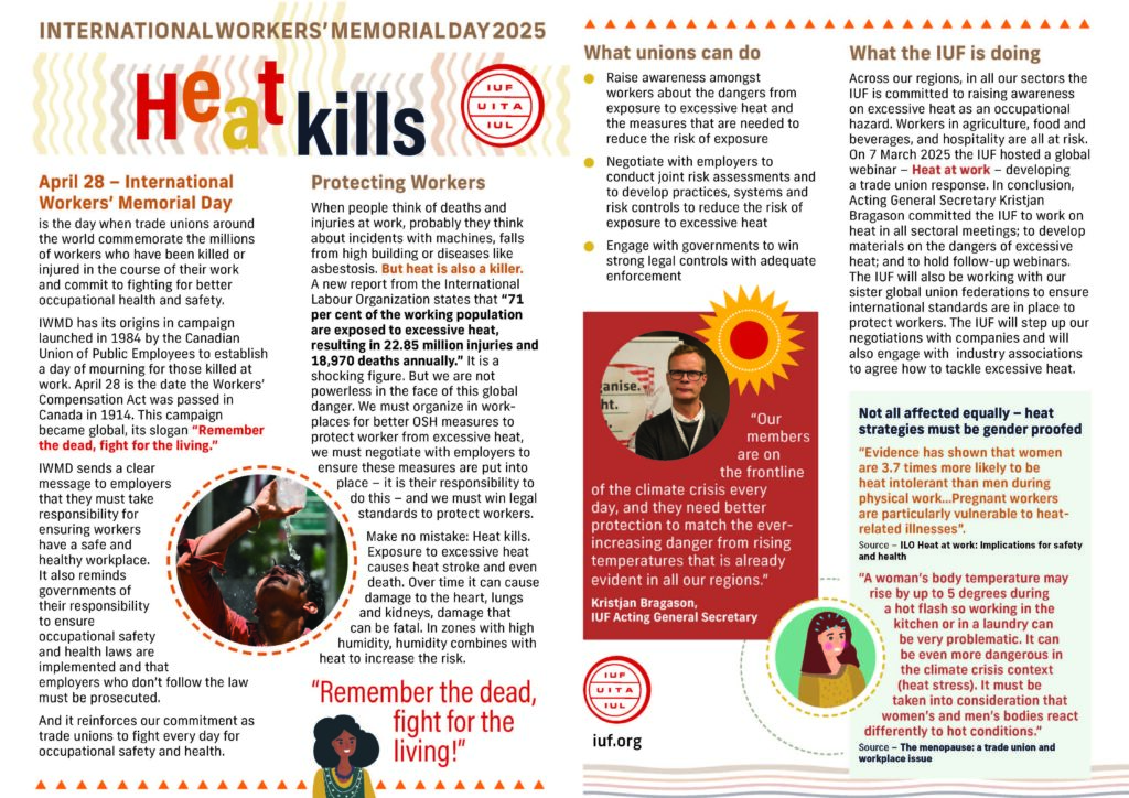 Featured image for - Heat kills, IUF warns on International Workers’ Memorial Day