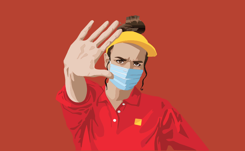 Graphic image of a Fast Food worker